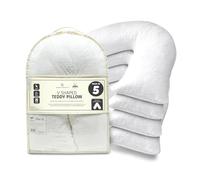 GC GAVENO CAVAILIA Teddy Fleece V Shaped Pillow with Removable Cover - Hollowfibre Filled Orthopedic Cushion - Neck and Back Support Pillows - Comfortable Pregnancy and Side Sleeper Pillow, 5 Pack