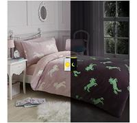 GC GAVENO CAVAILIA Teddy Glow In Dark Duvet Cover, Super Soft Snuggle Fluffy Fleece Quilt Bedding Set, Unicorn, Double