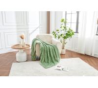GC GAVENO CAVAILIA Teddy Throw Blankets For Bed OR Sofa, Comfortable Warm Cosy Fluffy Throws, Snuggle Cuddle Cosy Blanket 200X240, Green