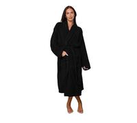 GC GAVENO CAVAILIA Terry Bathrobe Men Women | Shawl Collar Flannel Bath Robes for Men Ladies | Terry Towelling Dressing Gowns Womens Black Bath Robe Spa Hotel Nightwear