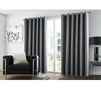 GC GAVENO CAVAILIA Thermal Blackout Curtains 66x72 Inch Drop | Insulated Curtains Eyelet Drapes for Bedroom & Living Room | Ring Top Noise-Reducing, Sun-Blocking 2 Panels Linen Curtains, Charcoal