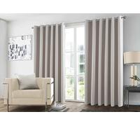 GC GAVENO CAVAILIA Thermal Blackout Curtains 66x72 Inch Drop | Insulated Curtains Eyelet Drapes for Bedroom & Living Room | Ring Top Noise-Reducing, Sun-Blocking 2 Panels Linen Curtains, Natural