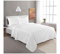 GC GAVENO CAVAILIA Thermal Flannel Flat Sheet Super King - Hypoallergenic, Warm & Super Soft Brushed Cotton Flannelette Sheet - Non Iron, Shrink-Resistant, Plain Luxury Bedding - (300x274 Cm), White