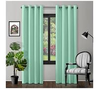 GC GAVENO CAVAILIA Thermal Insulated Blackout Ring Top Eyelet Curtains | Premium Energy-Efficient Drapes | Light Blocking & Room Darkening For Bedroom & Living Room | Duck Egg 66X72 Inch