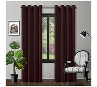 GC GAVENO CAVAILIA Thermal Insulated Blackout Ring Top Eyelet Curtains | Premium Energy-Efficient Drapes | Light Blocking & Room Darkening For Bedroom & Living Room | Choco 66X72 Inch