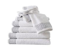 GC GAVENO CAVAILIA Towel Bale Set 500 GSM | 8 Piece Towel Set | 2 Hand Towel + 2 Bath Towel + 4 Face Towel | Family Pack Egyptian Cotton Towel Set | White