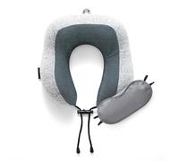 GC GAVENO CAVAILIA Travel Pillow For Neck Support | Memory Foam Neck Pillow with Removable Cover | Adjustable Airplane Pillow | Neck Cushion With Eye Mask for Sleeping on Airplane, Car, Train, Bus
