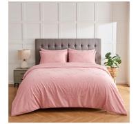 GC GAVENO CAVAILIA Tufted Double Bedding Set - Embossed Textured Double Duvet - Geometric Pattern Duvet Cover Double - Soft Easy Care 3 Pieces Double Bed Set - Pink Heart Bedding
