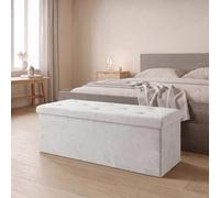 GC GAVENO CAVAILIA Tufted Ottoman Storage Bench Large With Lids, Grey