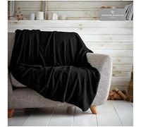 Gaveno Cavailia Cosy and Cuddly POPCORN Fleece Throw Blanket, 150 x 200 Cm, Polyester, Double, Black