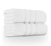 GC GAVENO CAVAILIA Zero Twist Bath Towel Set of 2, 550 GSM Bath Towels, Egyptian Cotton Towel Bale, Quick Dry Hotel Quality 2Pk Bath Towels Large For Bathroom, Spa & Guest Gym Towels Set, White
