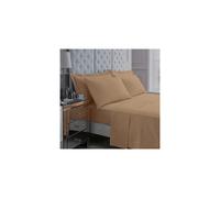 GC Percale Non Iron 180 Thread Count Cotton Rich Luxurious Super Soft Cosy Easy Care Fitted Sheets/Pillowcases (Natural, Single)