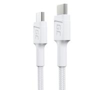 GC PowerStream 30cm USB C - Typ C Weißes Kabel Nylon Ladekabel Schnellladekabe
