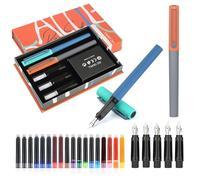 GC QUILL Calligraphy Fountain Pens Set - 5 Different Nibs and 18 Ink Cartridges, Calligraphy Set for Beginners - MU-20