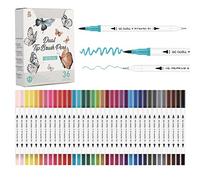 GC QUILL Colouring Pens- 36 Colours Felt Tip Pens - Watercolour Brush Pens for Art Colouring, Drawing, Bullet Journal GC-36W