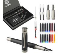 GC QUILL Fountain Pen Set - Fine and Medium Nibs, Includes 18 Ink Cartridges, Ink Refill Converter and Syringe Filler, Gift for Writing Journaling Calligraphy- MU-13