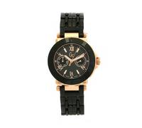 Gc Round Black Dial Rose Gold Plated Case Ladies' Sports Watch