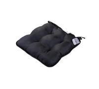 GC Set of 4 Seat Cushions With Ties Luxurious Padded Quilted Seat Cushions For Indoor Outdoor Garden Patio Kitchen & Office Chairs (Black)