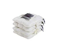 GC Set of 4 Seat Cushions With Ties Luxurious Padded Quilted Seat Cushions For Indoor Outdoor Garden Patio Kitchen & Office Chairs (Cream)