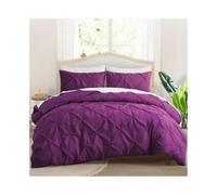 gC7aHx8 Duvet Cover Sets 2/3 Pieces Pinch Pleated Duvet Cover Set Microfiber Pintuck Bedding, Quilt with Pillow Sham Soft(Purple,EU SK(260x220cm))