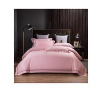gC7aHx8 Duvet Cover Sets Luxury Embroidered Duvet Cover Set 4 Piece Nordic Solid Color Soft Skin-friendly Cotton Bedding Soft(Pink,Queen Size 4Pcs)