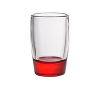 gC7aHx8 Glasses Drinking Colored Base Shot Glass, 1.5 Oz Clear Heavy Base Glasses Dining Room(Red)