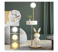 gC7aHx8 Vertical Light Floor Lamp with Table, Wooden End Side, Bedside Nightstand Light for Small Spaces with Drawer, Modern with for Bedroom, Living Room, Office Standing Lamps(White)