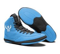 GCA Rival Wrestling Shoes D1 Pro Super Speed w/High Traction Sole for Mat Control & Competition Adult Youth Boxing, Powder Blue, 12