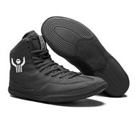 GCA Rival Wrestling Shoes D1 Pro Super Speed w/High Traction Sole for Mat Control & Competition Adult Youth Boxing, Black, 5.5 UK