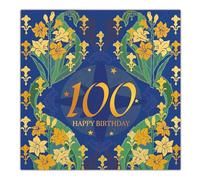 Gcardist 100th Birthday Napkins 33 x 33 cm Disposable Drinks Napkin Paper for Birthday, Cocktail, Dinner, Wedding, Party Dessert Wine Paper Napkins (Pack of 50, 13 x 13 inches)
