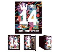 Gcardist 2025 14th Birthday Greeting Card, Jumbo 14 Years Old Birthday Gift Card,Memory Back In 2011(10x12Inch, Envelope)