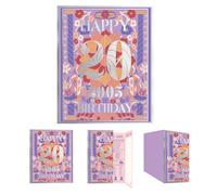 Gcardist 2025 20th Birthday Greeting Card, Jumbo Purple 20 Year Old Birthday Gift Card,Memory Back In 2005(10x12Inch, Envelope)