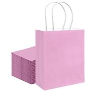 Gcardist 24 Pieces Medium Gift Bag with Handles Bulk 8.3 x 4.3 x 11 Inch Gift Bags Pink Purple Bags Multiple Uses (21 x 11 x 27.3 cm, Medium)