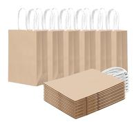 Gcardist 24 Pieces Small Gift Bag with Handles Bulk 8.3 x 6 x 3 Inch Gift Bags Almond Yellow Bags Multiple Uses (15 x 8 x 21 cm, Small Size)