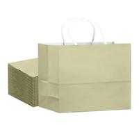 Gcardist 24PCS Large Gift Bag with Handles Bulk 13"x4.5"x10" Paper Gift Bags Eggshell Green Bags Multiple Uses (32x11x25cm,Wide Large)