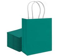 Gcardist 24PCS Medium Gift Bag with Handles Bulk 8.3"x4.3"x11" Gift Bags Deep Green Bags Multiple Uses (21x11x27.3cm,Medium Size)
