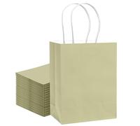 Gcardist 24PCS Medium Gift Bag with Handles Bulk 8.3"x4.3"x11" Gift Bags Eggshell Green Bags Multiple Uses (21x11x27.3cm,Medium Size)
