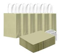 Gcardist 24PCS Small Gift Bag with Handles Bulk 8.3"x6"x3" Gift Bags Eggshell Green Bags Multiple Uses (15x8x21cm,Small Size)