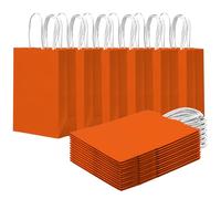 Gcardist 24PCS Small Gift Bag with Handles Bulk 8.3"x6"x3" Gift Bags Orange Bags Multiple Uses (15x8x21cm,Small Size)