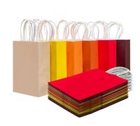 Gcardist 30 Pieces Medium Gift Bag 20 x 12 x 27 cm with Handles Bulk Gift Bags 6 Different Red Yellow Colour Bags Multiple Use (8 x 5 x 11 Inches, Medium Size)
