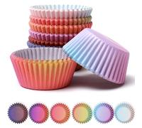 Gcardist 300-Count Multicolor Round Cupcake Liners - Standard Size (300 Pcs) - Food Grade Gradient Design - Disposable - Occasion: Celebratory Events (Easter, Birthday, Thanksgiving, Housewarming)