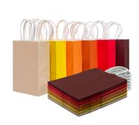 Gcardist 30PCS Small Gift Bag 15 * 8 * 21CM with Handles Bulk Gift Bags 6 Different Red Yellow Color Bags Multiple Uses (8.3x6x3.15Inch, Small Size)