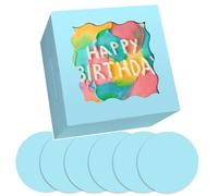Gcardist 6x6x5 Inch Cake Box, 5 Sets Light Blue Cake Box with Window & 5 Sets 6 Inch Light Blue Cake Round Boards, Cake Containers(15.24x15.24x13cm)