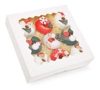 Gcardist Auto-pop Up White 20.3x20.3x6.4cm 24Pcs Cookie Box with Window Pastry Macaron Bakery Box For Packaging (8x8x2.5 inch)