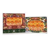 Gcardist Christmas 14x10x2.5 inch Auto-pop Up 12Pcs Cookie Box with Window Retro Christmas Pastry Macaron Bakery Box for Christmas(35.56x25.4x6.35 cm)