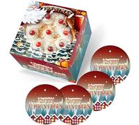 Gcardist Christmas 6x6x5 Cake Box, 5 Sets Christmas Cake Box with Window ＆ 5 Sets 6" Christmas Snow House Cake Round Boards, 6inch Cake Containers(15.24x15.24x13cm)