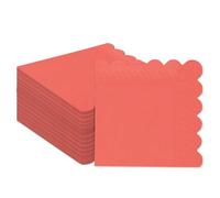 Gcardist Coral Orange Cocktail Dinner Napkins 5 x 5 Inch Disposable Drink, Wedding, Birthday Party Dessert Wave Paper Napkins (120 Count)