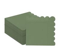 Gcardist Grey Pea Green Cocktail Dinner Napkins 5 x 5 Inch Disposable Drink, Wedding, Birthday Party, Dessert Wave Paper Napkins (120 Count)