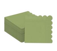 Gcardist Matcha Green Cocktail Dinner Napkins 12.7x12.7cm Disposable Beverage,Wedding, Birthday Party Dessert Wave Paper Napkins 120 Count (5x5inch)