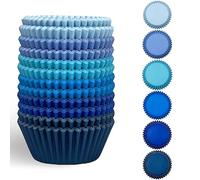 Gcardist Standard 300-Count Cupcake Liners 6 Solid Blue Colors Cupcake Cups Food Grade Cupcake Papers Baking Cups Cupcake Wrappers (Standard Size)